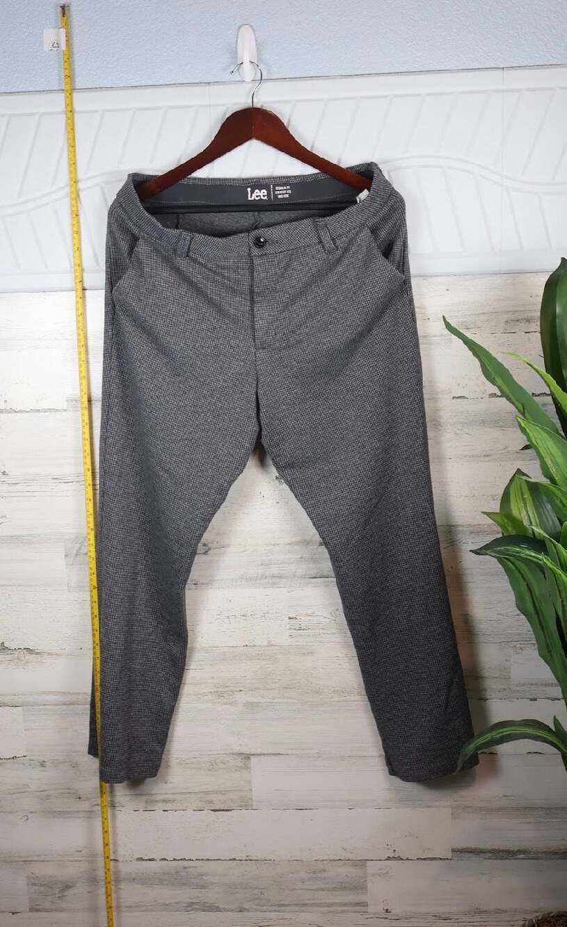 Lee Regular Fit Straight Leg Mid Rise Houndstooth Pattern Trousers 16m
